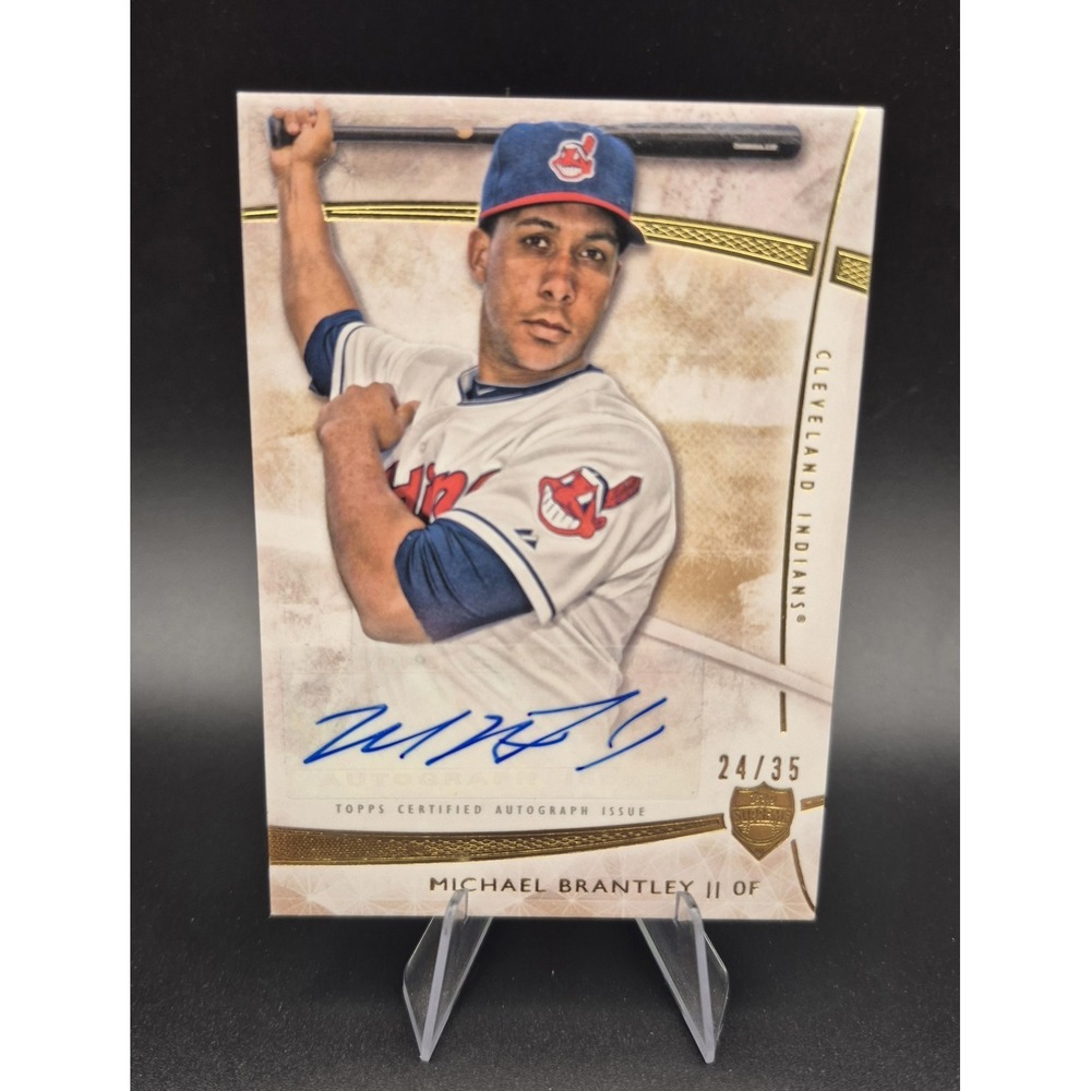 2014 Topps Supreme Michael Brantley #SA-MBR Sepia Auto‎ /35 Cleveland Indians